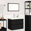 vidaXL Ensemble de mobilier de salle de bain 3 pcs Ch&ecirc;ne noir