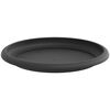 vidaXL Plateau &agrave; fleurs rond 6 pcs Noir &Oslash; 17,5 x 2 cm Plastique