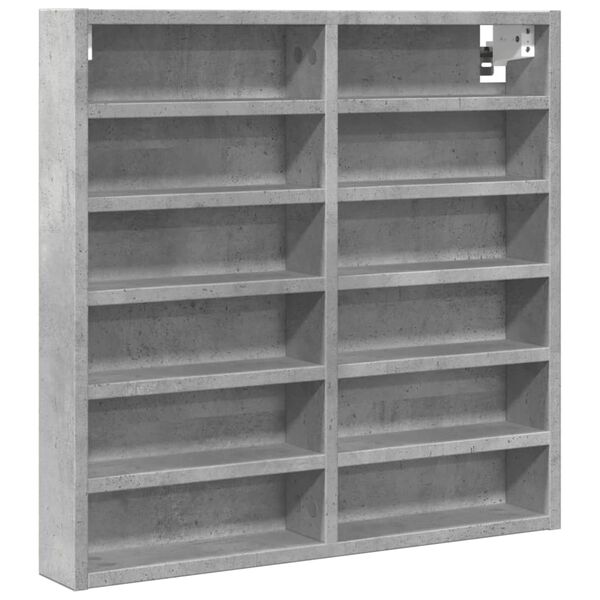 vidaXL Armoire à vitrine gris béton 60x8,5x58 cm bois d'ingénierie
