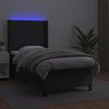 vidaXL Sommier à lattes de lit matelas LED Noir 90x200 cm Similicuir