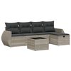vidaXL Salon de jardin 6 pcs avec coussins gris clair r&eacute;sine tress&eacute;e