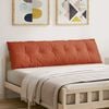 vidaXL Coussin de Dos Rouge orange 180 x 50 cm Tissu en velours c&ocirc;tel&eacute;