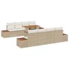 vidaXL Ensemble de canap&eacute; de jardin 9 pc Beige Poly rotin