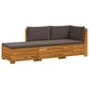 vidaXL 3 pc Ensemble de canap&eacute;s d'ext&eacute;rieur Bois d'Acacia Massif