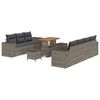 vidaXL Ensemble de canap&eacute; de jardin 10 pc 9-Nombre de places Gris