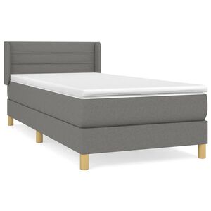 vidaXL Sommier &agrave; lattes de lit avec matelas Gris fonc&eacute; 80x200 cm Tissu