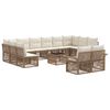 vidaXL Ensemble de canap&eacute; de jardin 13 pcs Beige polyrotin