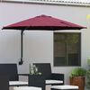 vidaXL Parasol de jardin Rouge et Noir 248 x 248 x 148 cm