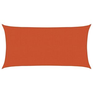 vidaXL Voile d'ombre Orange 2 x 6 m HDPE