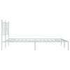 vidaXL Cadre de lit m&eacute;tal sans matelas et t&ecirc;te de lit blanc 140x190 cm