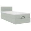 vidaXL Cadre de lit ottoman et matelas gris clair 90x190 cm velours