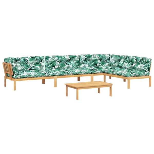 vidaXL Salon palette de jardin avec coussins 5pcs bois d'acacia massif