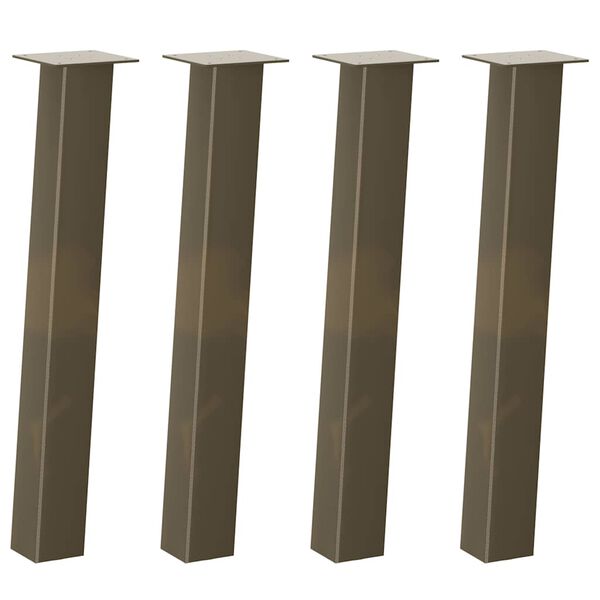 vidaXL Pieds de table console 4 pièces Acier naturel 72 cm Acier