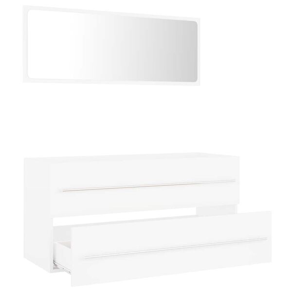 vidaXL Ensemble de meubles de salle de bain 2 pcs Blanc Agglom&eacute;r&eacute;