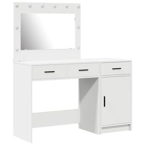 vidaXL Table de Toilette 2 pc Blanc 40 x 41 x 75 cm Bois d'ing&eacute;nierie
