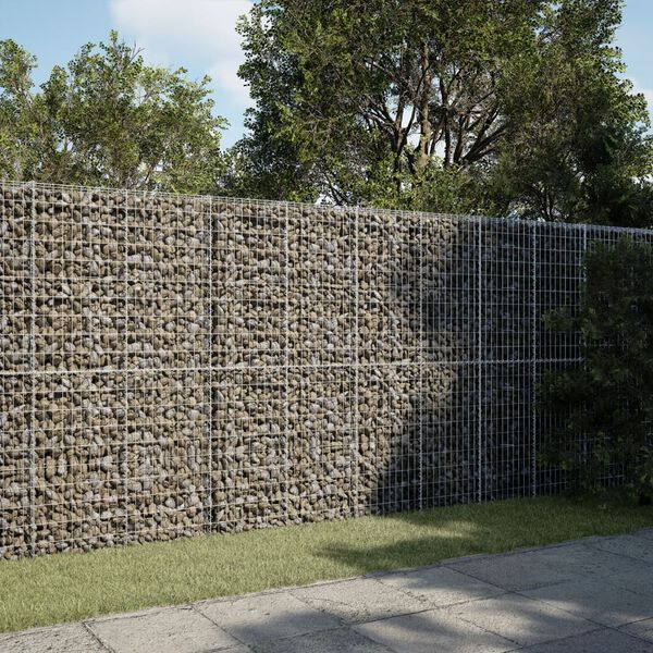 vidaXL Panier gabion avec couvercle 300x50x200 cm fer galvanisé