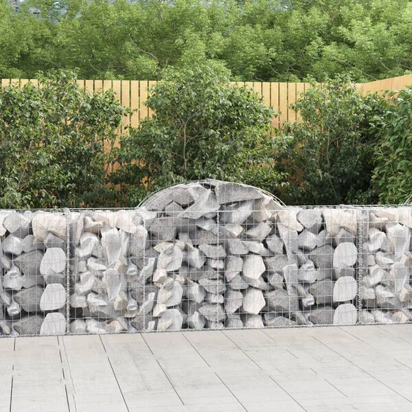 vidaXL Paniers &agrave; gabions arqu&eacute;s 14 pcs 200x50x80/100 cm Fer galvanis&eacute;