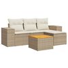 vidaXL Salon de jardin avec coussins 5 pcs beige r&eacute;sine tress&eacute;e