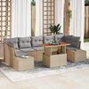 vidaXL Ensemble de canap&eacute; de jardin 8 pcs Beige Poly rotin