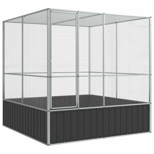 vidaXL Voli&egrave;re argent&eacute; 211x207x212 cm acier
