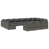 vidaXL Salon de jardin 13 pcs avec coussins Gris R&eacute;sine tress&eacute;e