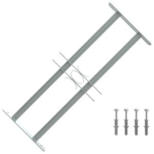 vidaXL Grille r&eacute;glable de s&eacute;curit&eacute; de fen&ecirc;tres et 2 barres 500-650 mm