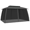 vidaXL Tonnelle avec double toit et parois en filet anthracite acier