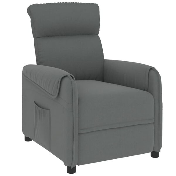 vidaXL Fauteuil inclinable Gris fonc&eacute; Tissu