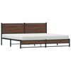 vidaXL Cadre de lit en m&eacute;tal sans matelas ch&ecirc;ne marron 200x200 cm