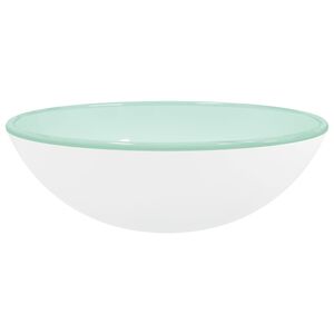 vidaXL Lavabo Verre tremp&eacute; 42x14 cm Blanc