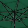 vidaXL Parasol de jardin à 3 niveaux avec mât en aluminium vert 3 m