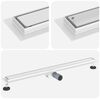 vidaXL 2 en 1 Drain de Douche Argent&eacute; 90 cm Acier Inox 304
