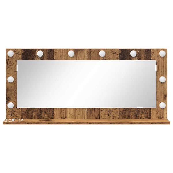 vidaXL Miroir de vanité avec miroir Bois Ancien 100 x 45 x 18 cm