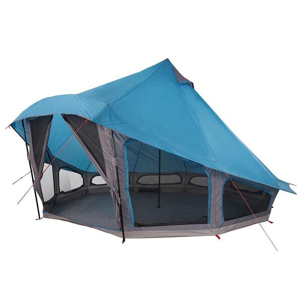 vidaXL Tente Tipi familiale avec toit Bleu et gris 508 x 470 x 300 cm