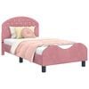vidaXL Cadre de lit pour enfants avec t&ecirc;te de lit Rose 80 x 160 cm