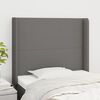 vidaXL T&ecirc;te de lit avec oreilles Gris fonc&eacute; 83x16x118/128 cm Tissu
