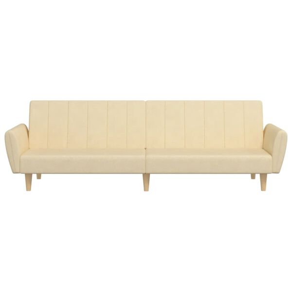 vidaXL Canap&eacute;-lit &agrave; 2 places Cr&egrave;me Tissu