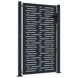 vidaXL Portail de jardin Anthracite 100x150 cm Acier Design carr&eacute;
