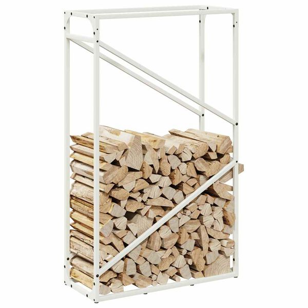 vidaXL Portant de bois chauffage blanc 60x25x100 cm