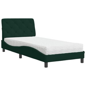 vidaXL Lit avec matelas vert fonc&eacute; 80x200 cm velours