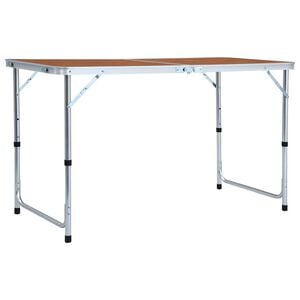 vidaXL Table pliable de camping Aluminium 120x60 cm