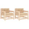 vidaXL Chaises de jardin avec coussins lot de 2 bois de pin massif