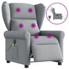 vidaXL Fauteuil de massage inclinable &eacute;lectrique gris clair tissu
