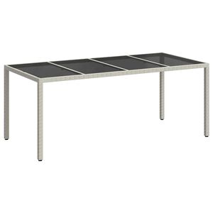 vidaXL Table de jardin pour repas Blanc 190 x 90 x 75 cm polyrotin