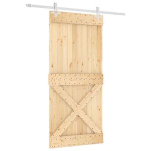 vidaXL Porte coulissante Naturel et Blanc 95 x 210 cm