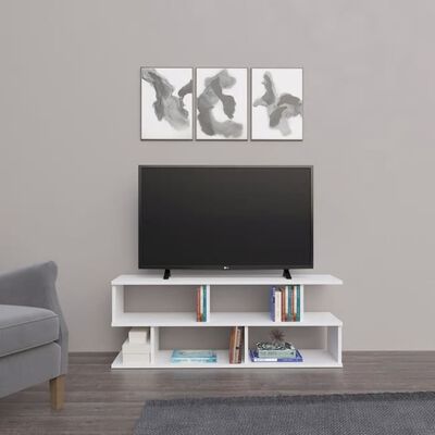 Homemania Meuble TV Su 120x29,6x45 cm Blanc