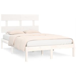 vidaXL Cadre de lit sans matelas blanc 120x190 cm bois massif