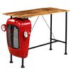 vidaXL Table de bar forme de tracteur Bois de manguier massif Rouge