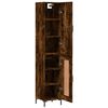 vidaXL Buffet haut Ch&ecirc;ne fum&eacute; 34,5x34x180 cm Bois d'ing&eacute;nierie
