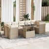 vidaXL Salon de jardin avec coussins 8 pcs beige r&eacute;sine tress&eacute;e
